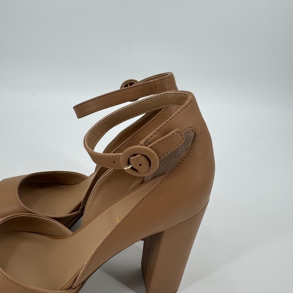 Sun + Stone Women's Tan Reeta Peep Toe Block Heel Platform Sandals Size 10 - Picture 5 of 11